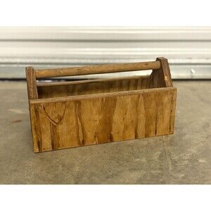Vintage Small Wooden Child's Kid's Tool Box Flower Planter Vintage Home Decor